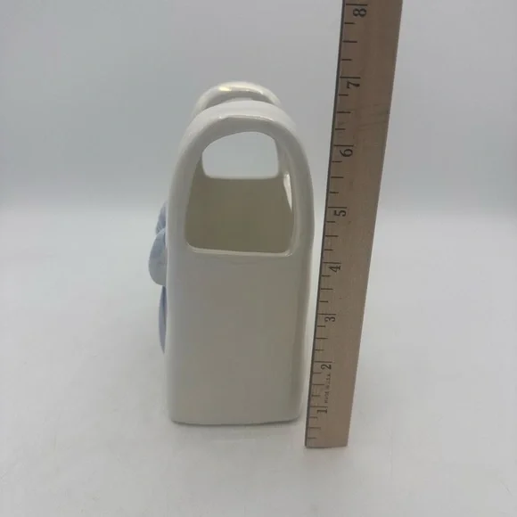 Target Bullseye’s Spring Iridescent Purse Vase With Blue Bow 6.5"H NEW 2025 - Picture 8 of 8